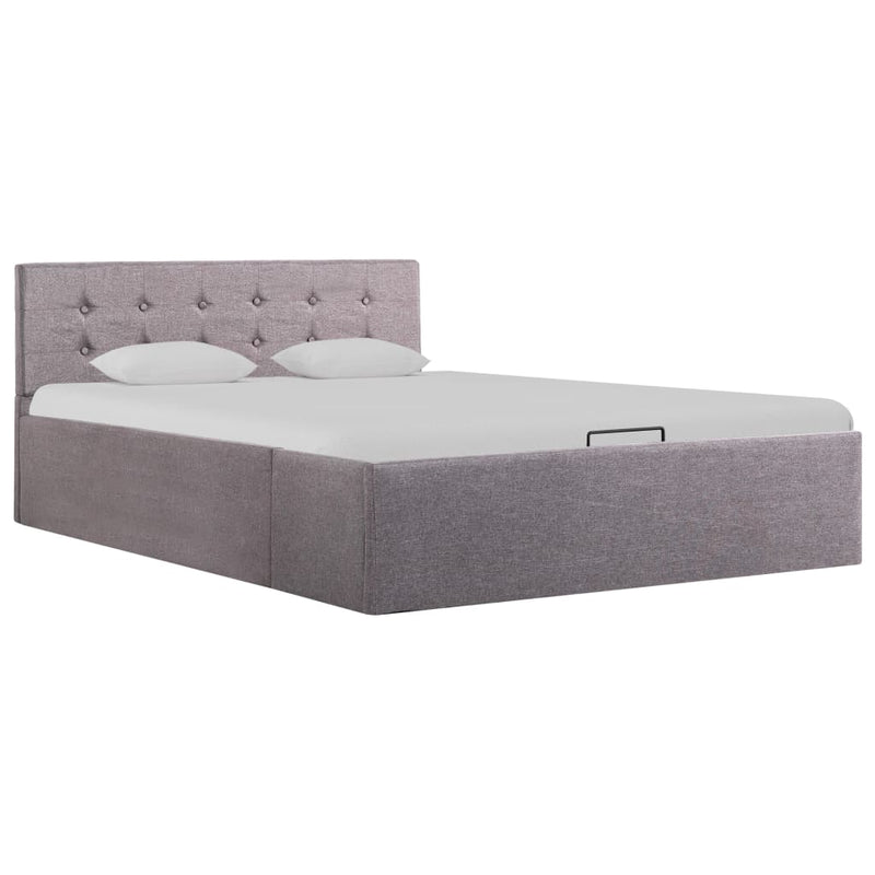 Bedframe met hydraulische opslag stof taupe 120x200 cm