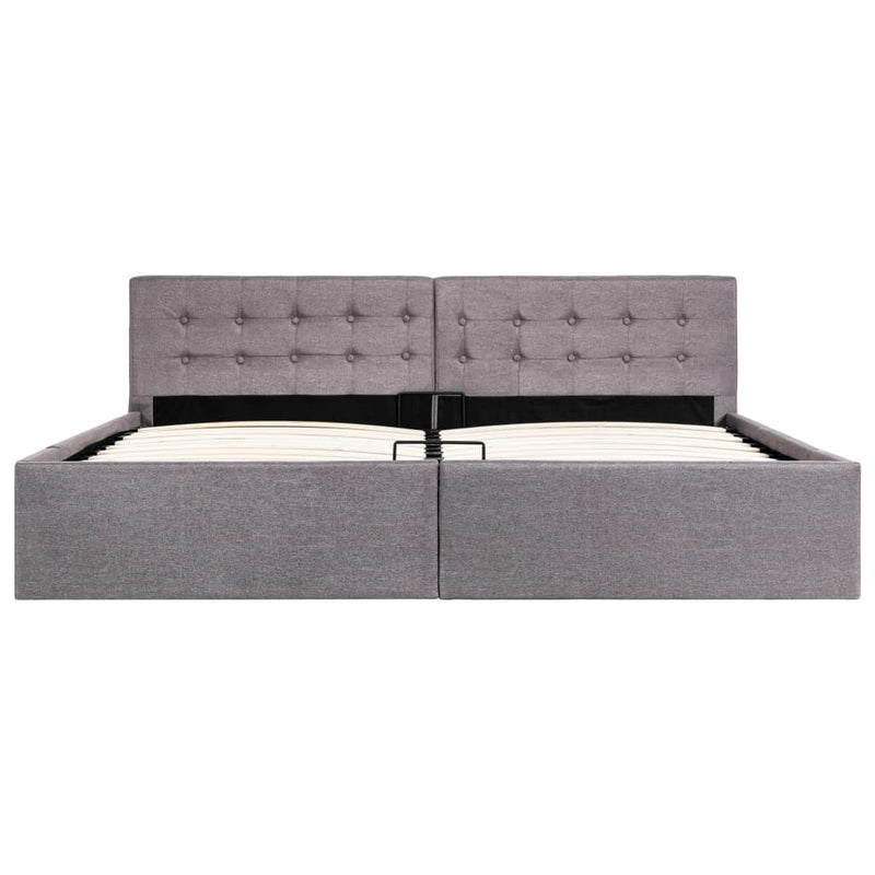 Bedframe met hydraulische opslag stof taupe 180x200 cm