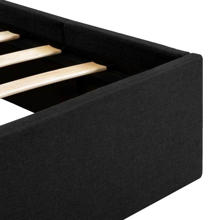 Bedframe met opslag en LED stof donkergrijs 120x200 cm