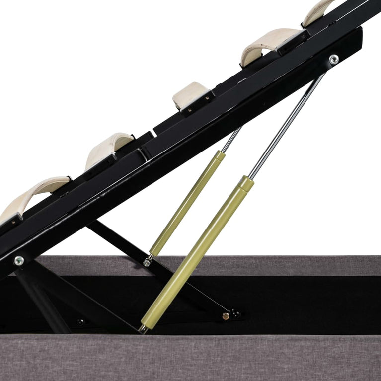 Bedframe met hydraulische opslag en LED stof taupe 160x200 cm