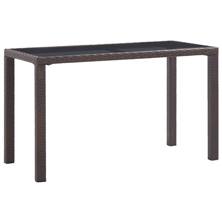Tuintafel 123x60x74 cm poly rattan bruin
