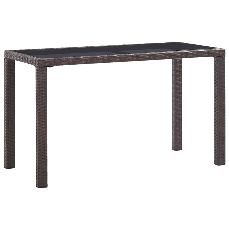 Tuintafel 123x60x74 cm poly rattan bruin
