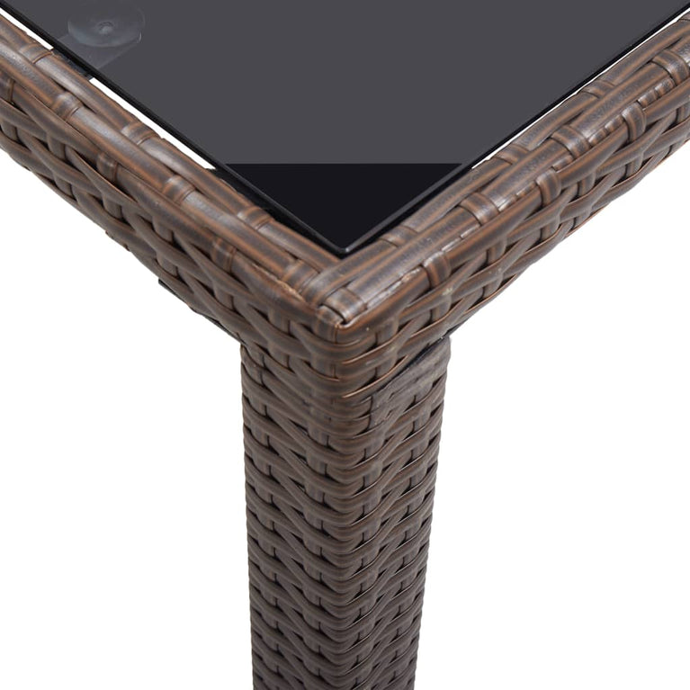 Tuintafel 123x60x74 cm poly rattan bruin