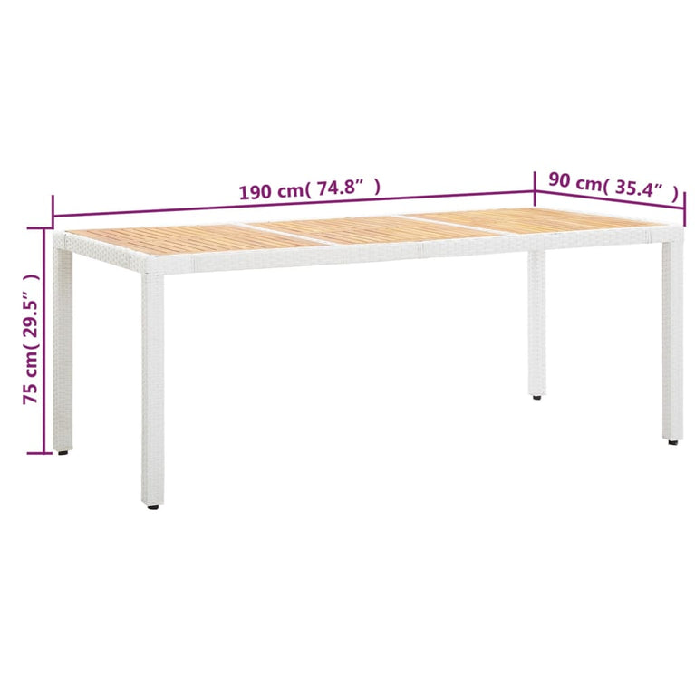 9-delige Tuinset poly rattan wit