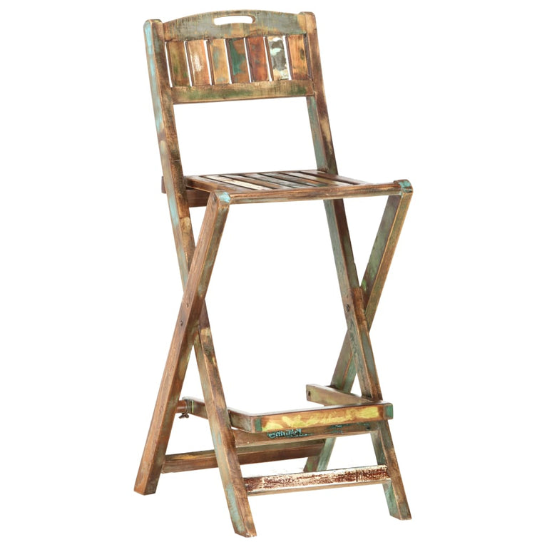 Tuinbarstoelen inklapbaar 2 st massief gerecycled hout