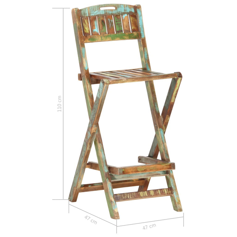 Tuinbarstoelen inklapbaar 2 st massief gerecycled hout