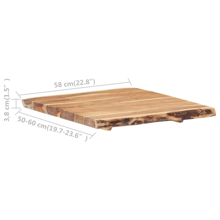 Tafelblad 58x(50-60)x3,8 cm massief acaciahout