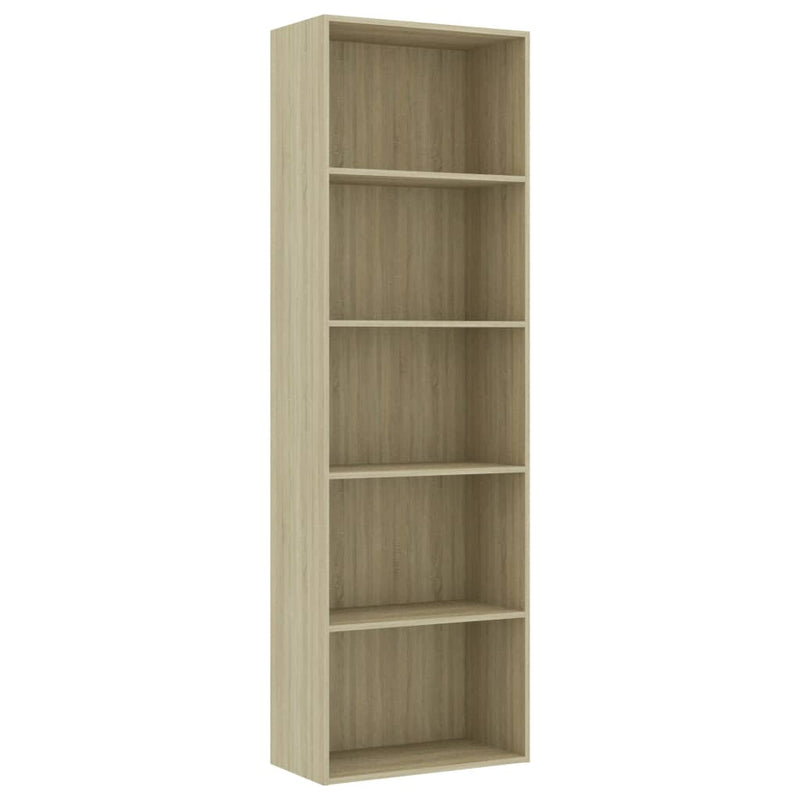 Boekenkast met 5 schappen 60x30x189 cm spaanplaat sonoma eiken