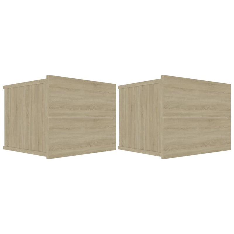 Nachtkastjes 2 st 40x30x30 cm bewerkt hout sonoma eikenkleurig