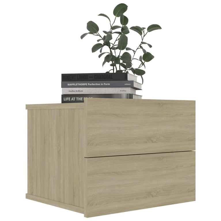 Nachtkastjes 2 st 40x30x30 cm bewerkt hout sonoma eikenkleurig
