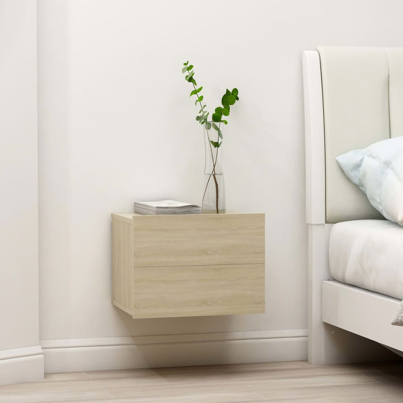 Nachtkastjes 2 st 40x30x30 cm bewerkt hout sonoma eikenkleurig
