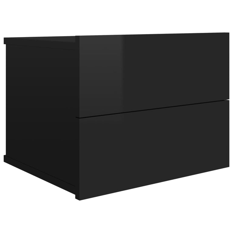 Nachtkastjes 2 st 40x30x30 cm spaanplaat hoogglans zwart