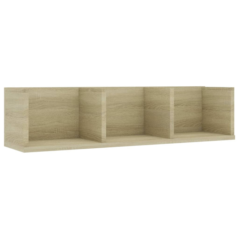 Cd-wandschap 75x18x18 cm bewerkt hout sonoma eikenkleurig