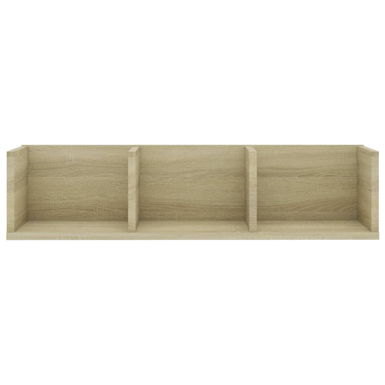 Cd-wandschap 75x18x18 cm bewerkt hout sonoma eikenkleurig