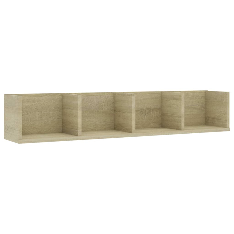 Cd-wandschap 100x18x18 cm bewerkt hout sonoma eikenkleurig