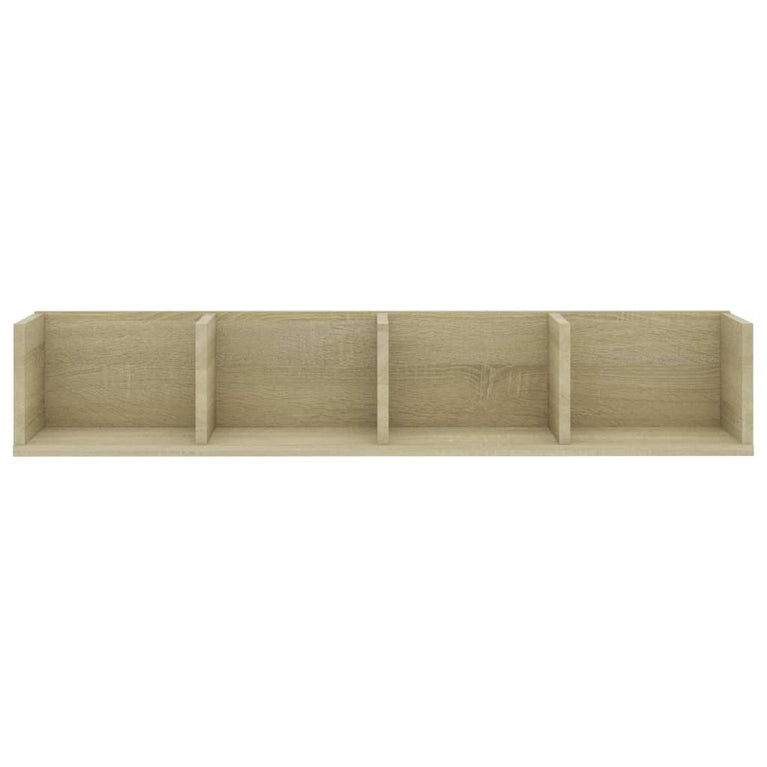 Cd-wandschap 100x18x18 cm bewerkt hout sonoma eikenkleurig