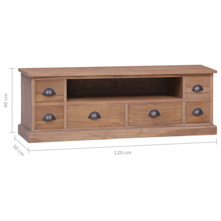 Tv-meubel 120x30x40 cm massief teakhout