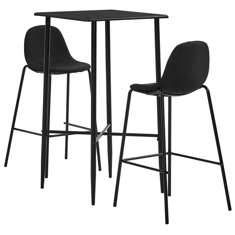 3-delige Barset stof zwart