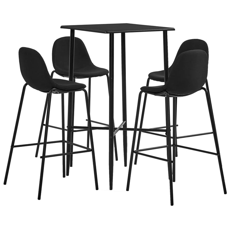 5-delige Barset stof zwart