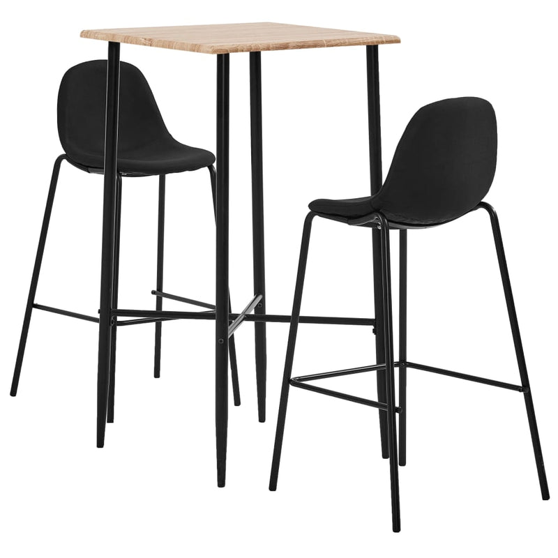3-delige Barset stof zwart