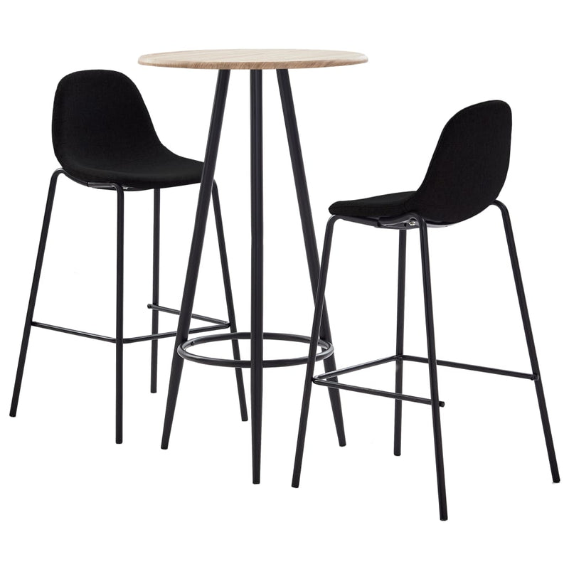 3-delige Barset stof zwart