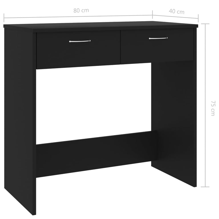 Bureau 80x40x75 cm spaanplaat zwart