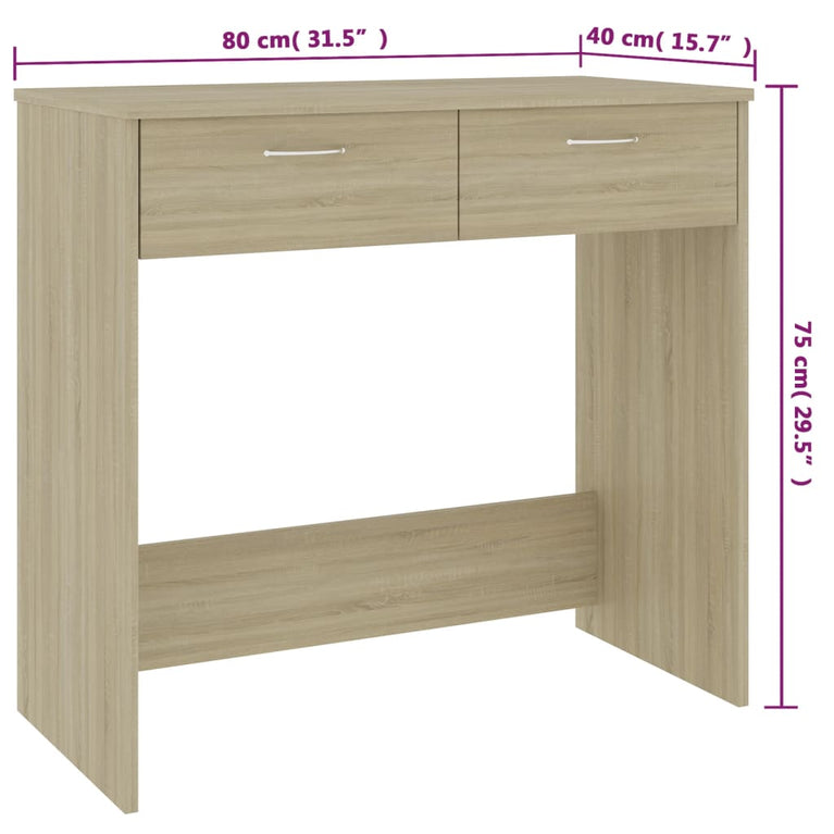 Bureau 80x40x75 cm bewerkt hout sonoma eikenkleurig