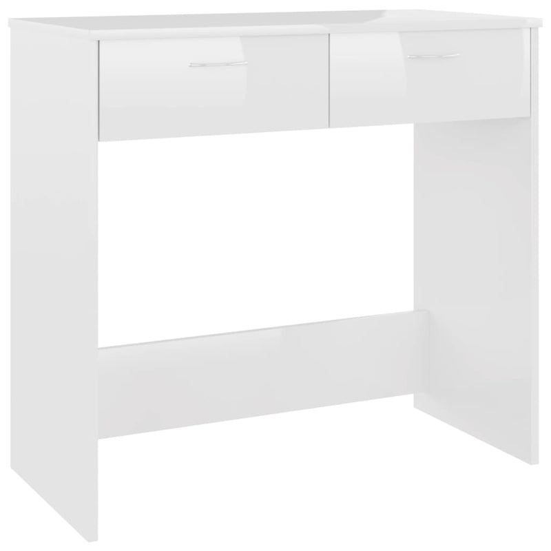 Bureau 80x40x75 cm bewerkt hout hoogglans wit