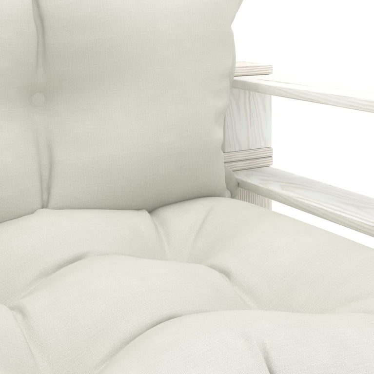 7-delige Loungeset met beige kussens pallet hout