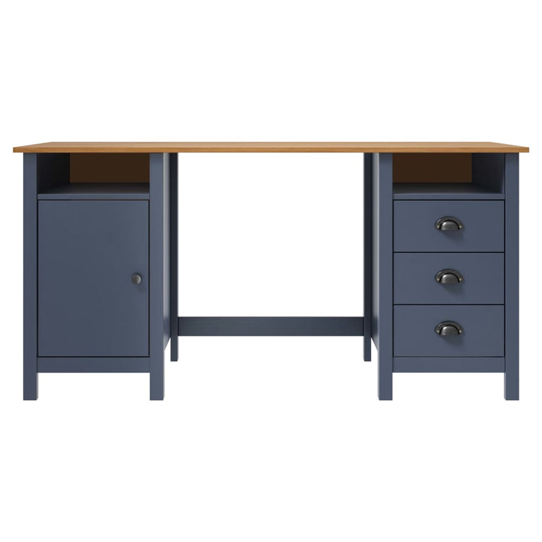 Bureau Hill 150x50x74 cm massief grenenhout grijs