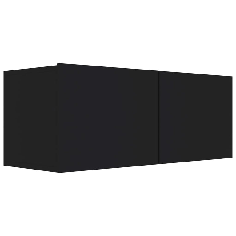 Tv-meubel 80x30x30 cm bewerkt hout zwart