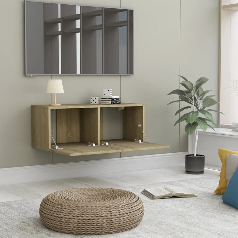 Tv-meubel 80x30x30 cm bewerkt hout sonoma eikenkleurig