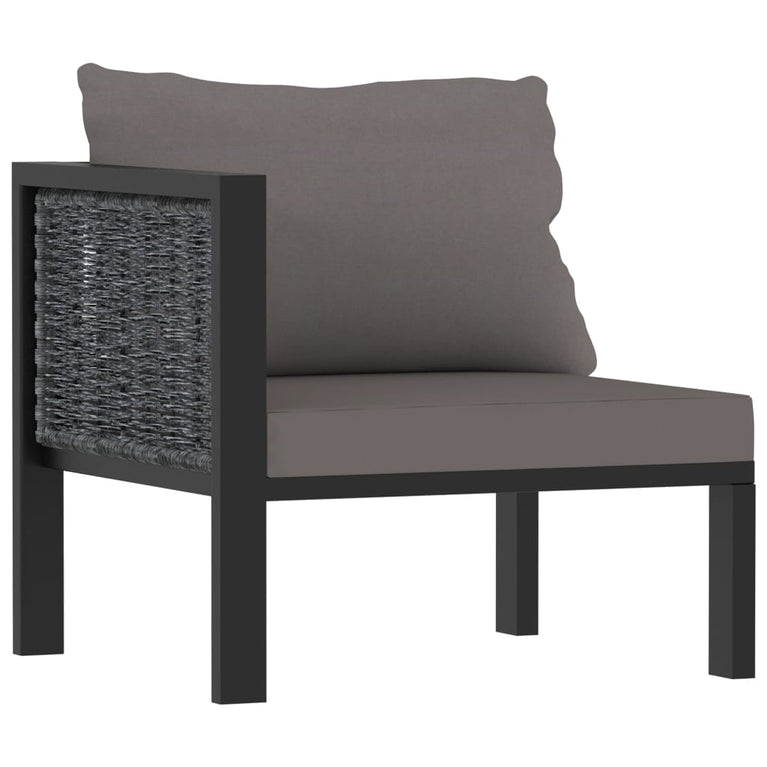 10-delige Loungeset met kussens poly rattan antraciet