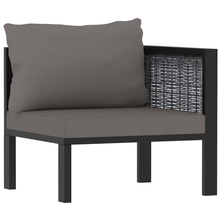 10-delige Loungeset met kussens poly rattan antraciet