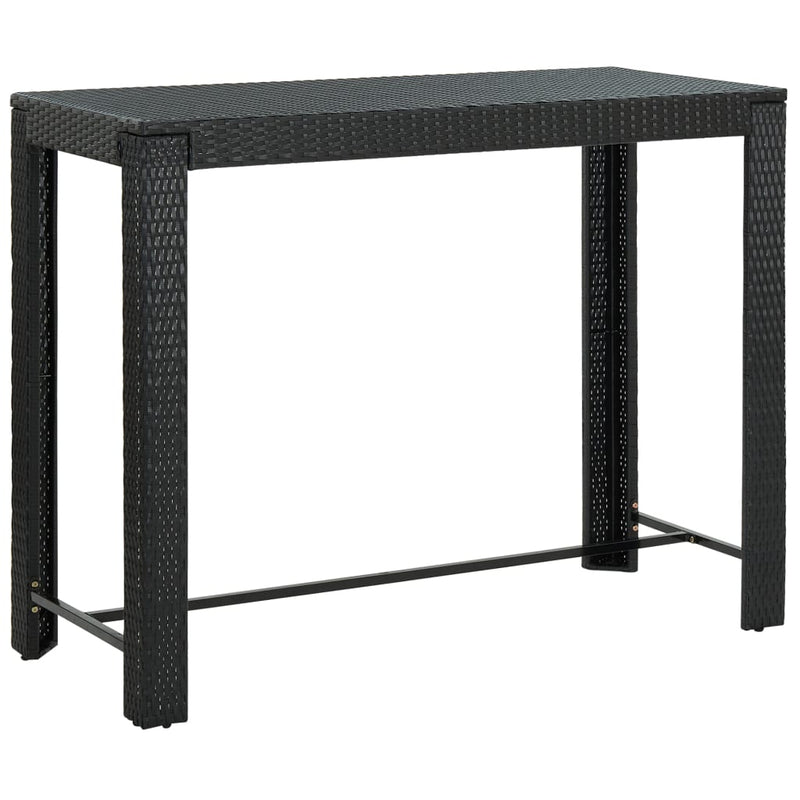 Tuinbartafel 140,5x60,5x110,5 cm poly rattan zwart