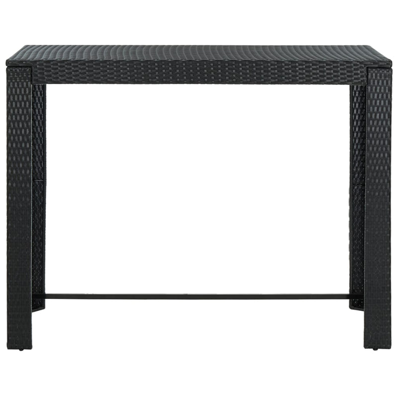 Tuinbartafel 140,5x60,5x110,5 cm poly rattan zwart