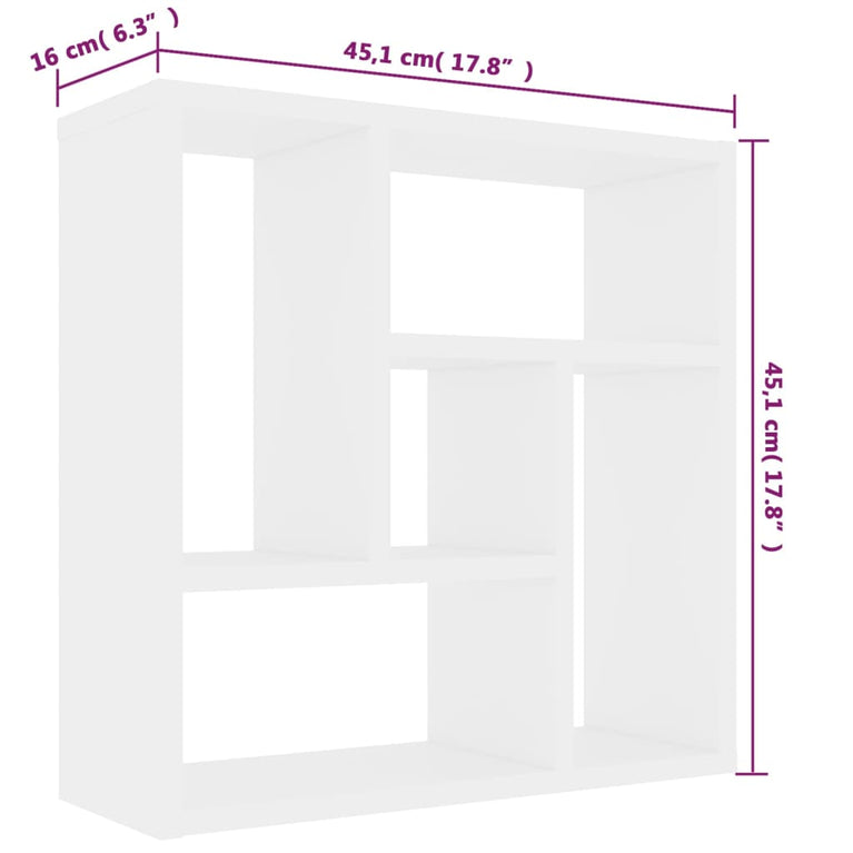 Wandschap 45,1x16x45,1 cm spaanplaat wit