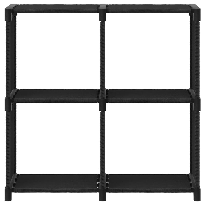 Kast met 4 vakken 69x30x72,5 cm stof zwart