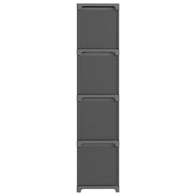 Kast met 12 vakken met boxen 103x30x141 cm stof grijs