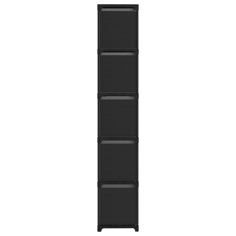 Kast met 15 vakken met boxen 103x30x175,5 cm stof zwart
