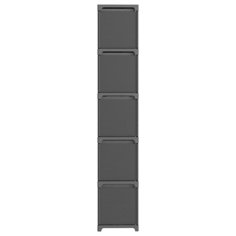 Kast met 15 vakken met boxen 103x30x175,5 cm stof grijs