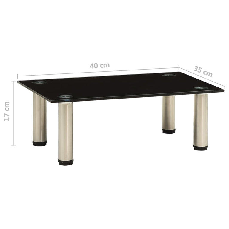 Tv-meubel 40x35x17 cm gehard glas zwart