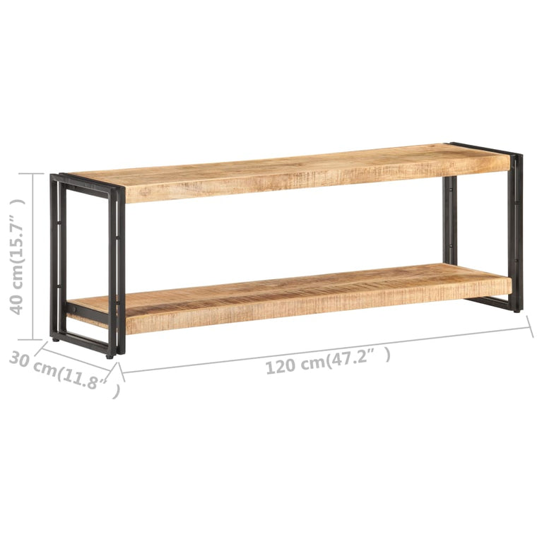 Tv-meubel 120x30x40 cm ruw mangohout
