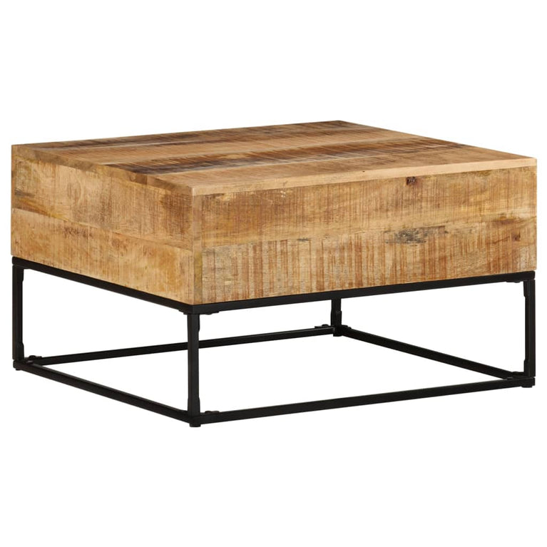 Salontafel 68x68x41 cm ruw mangohout