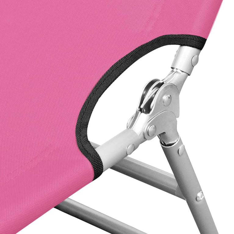 Ligbed inklapbaar met hoofdkussen staal magenta