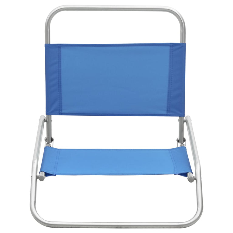Strandstoelen 2 st inklapbaar stof blauw