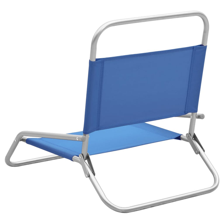 Strandstoelen 2 st inklapbaar stof blauw