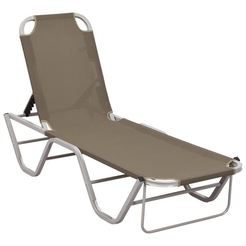 Ligbed aluminium en textileen taupe