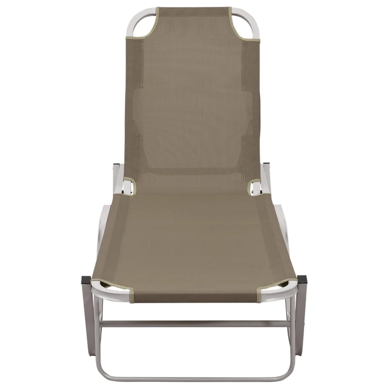 Ligbed aluminium en textileen taupe