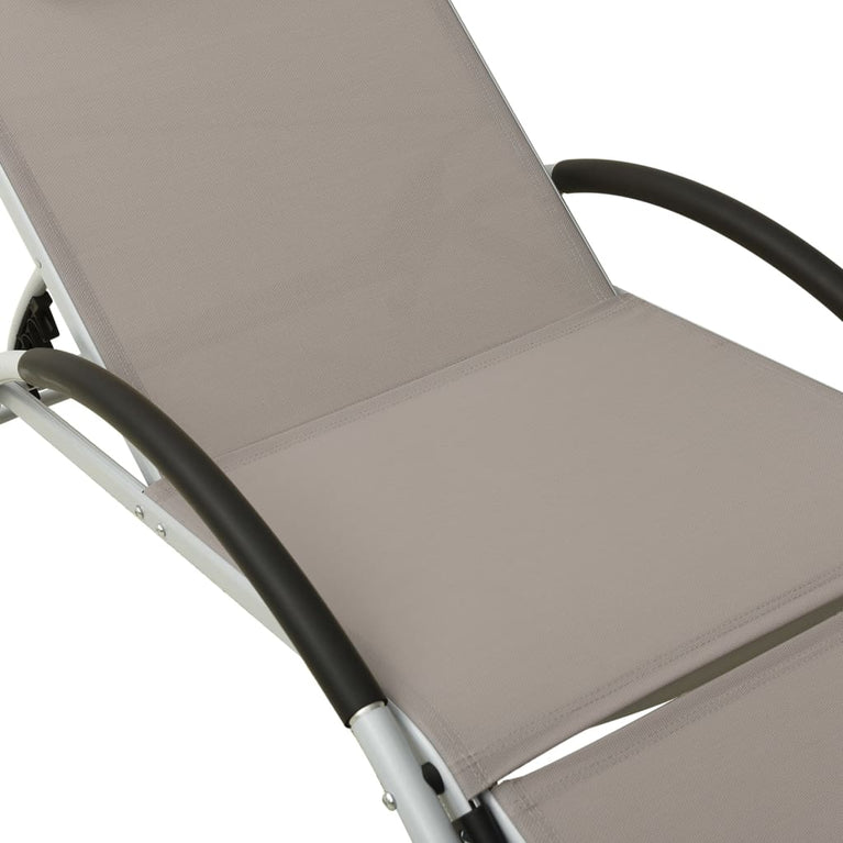 Ligbed met kussen textileen taupe